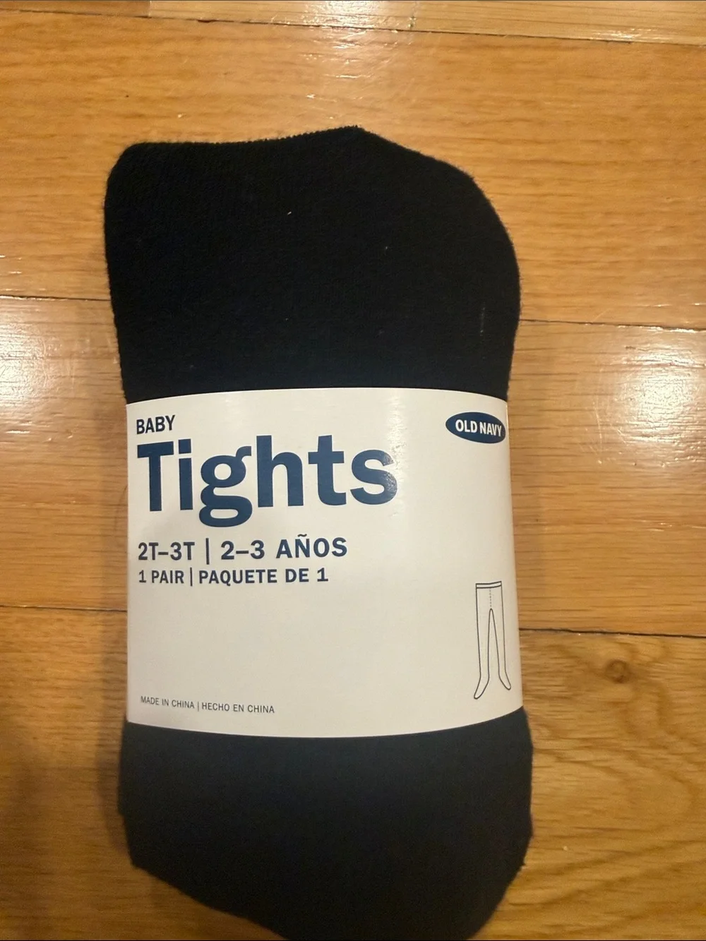 NWT Old Navy black baby tights size 2t-3t.